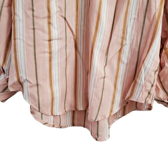 Anthropologie Maeve Blouse Small Pink Byron Striped Balloon Sleeve Boho Top - Picture 4 of 11